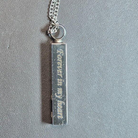 Memorial Necklace For Ashes With "Forever In My Heart" Engraving (NWOT) - Picture 4 of 7